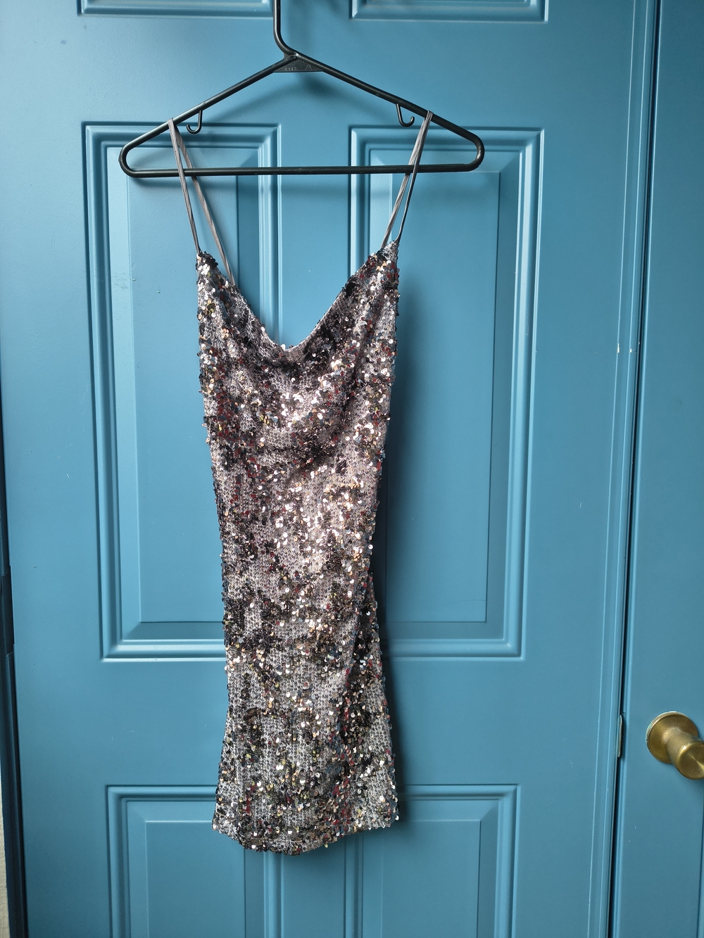 Forever 21 Silver-Pink Sequin Mini Dress